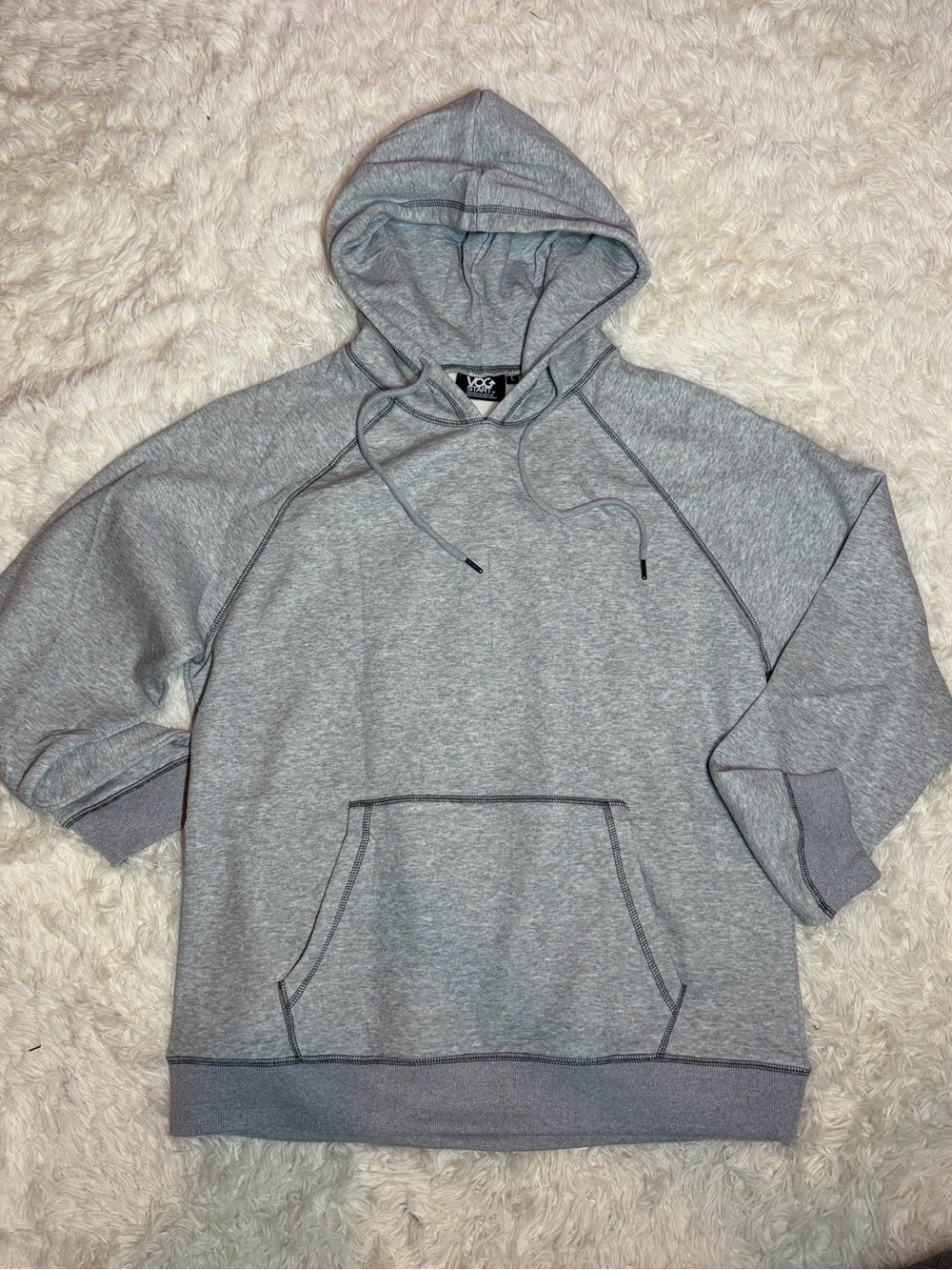 Men’s Gray Hooded Pullover Sweatshirt-VOG Start NWOT